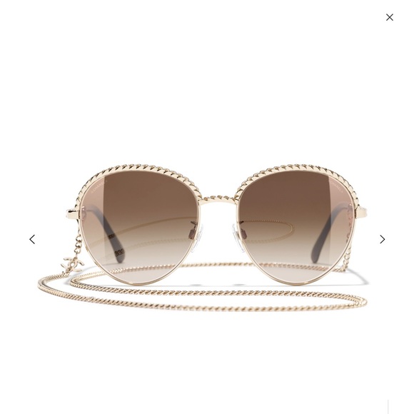 Chanel Pantos CH4242 Light Gold / Brown Gradient Lens W/ Chain. - Picture 2 of 6